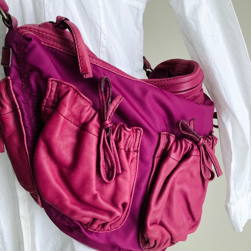 Max & Co. Fuchsia Shoulder Bag with Ribbon Details